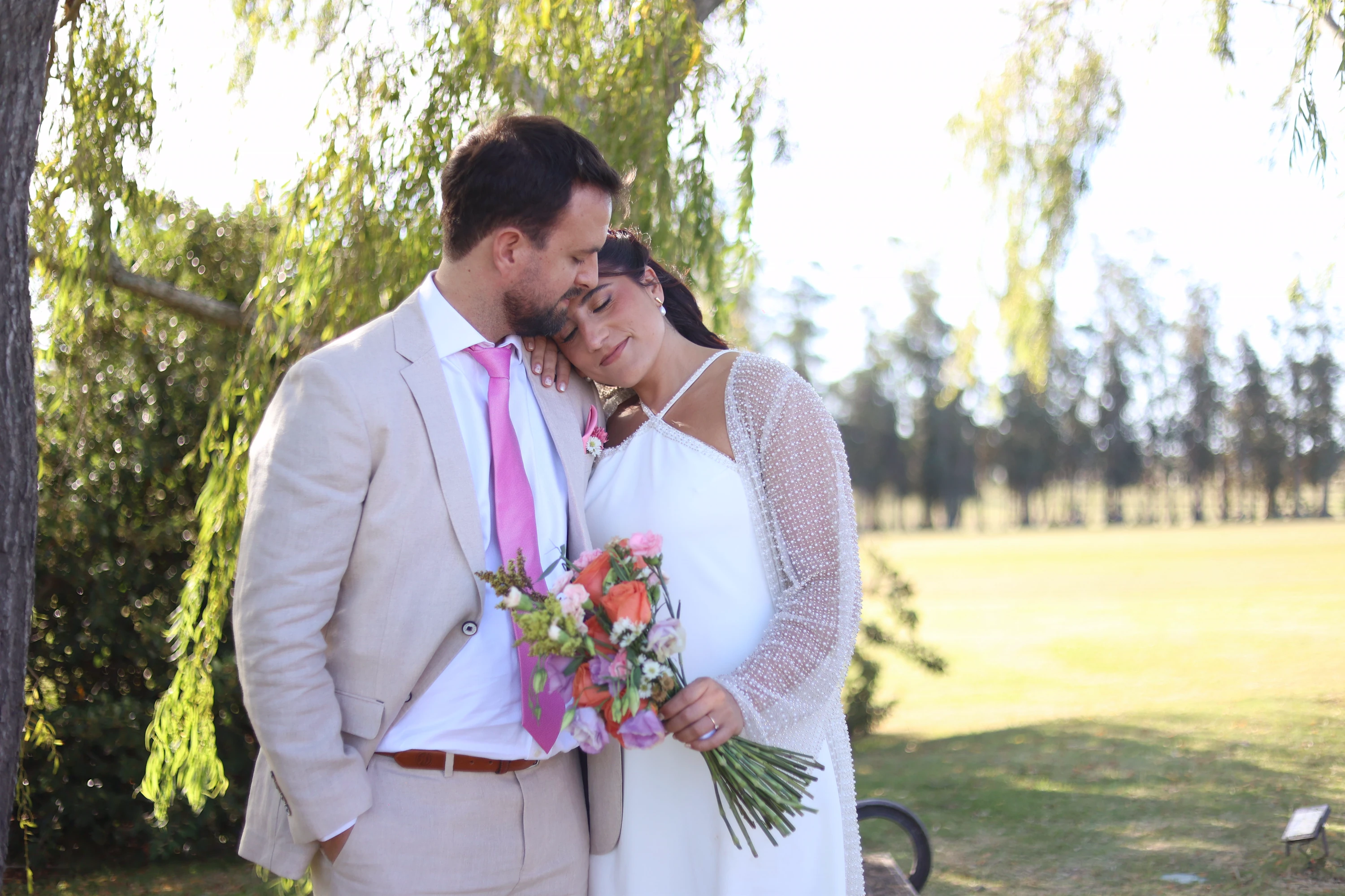 Retrato de una pareja el día de su boda